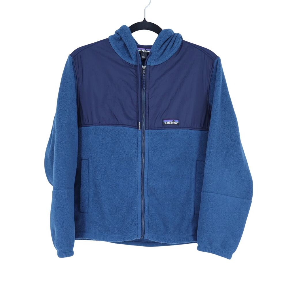 Patagonia Microdini Hoodie Tidepool Blue Softshell Fleece Full Zip Women's S